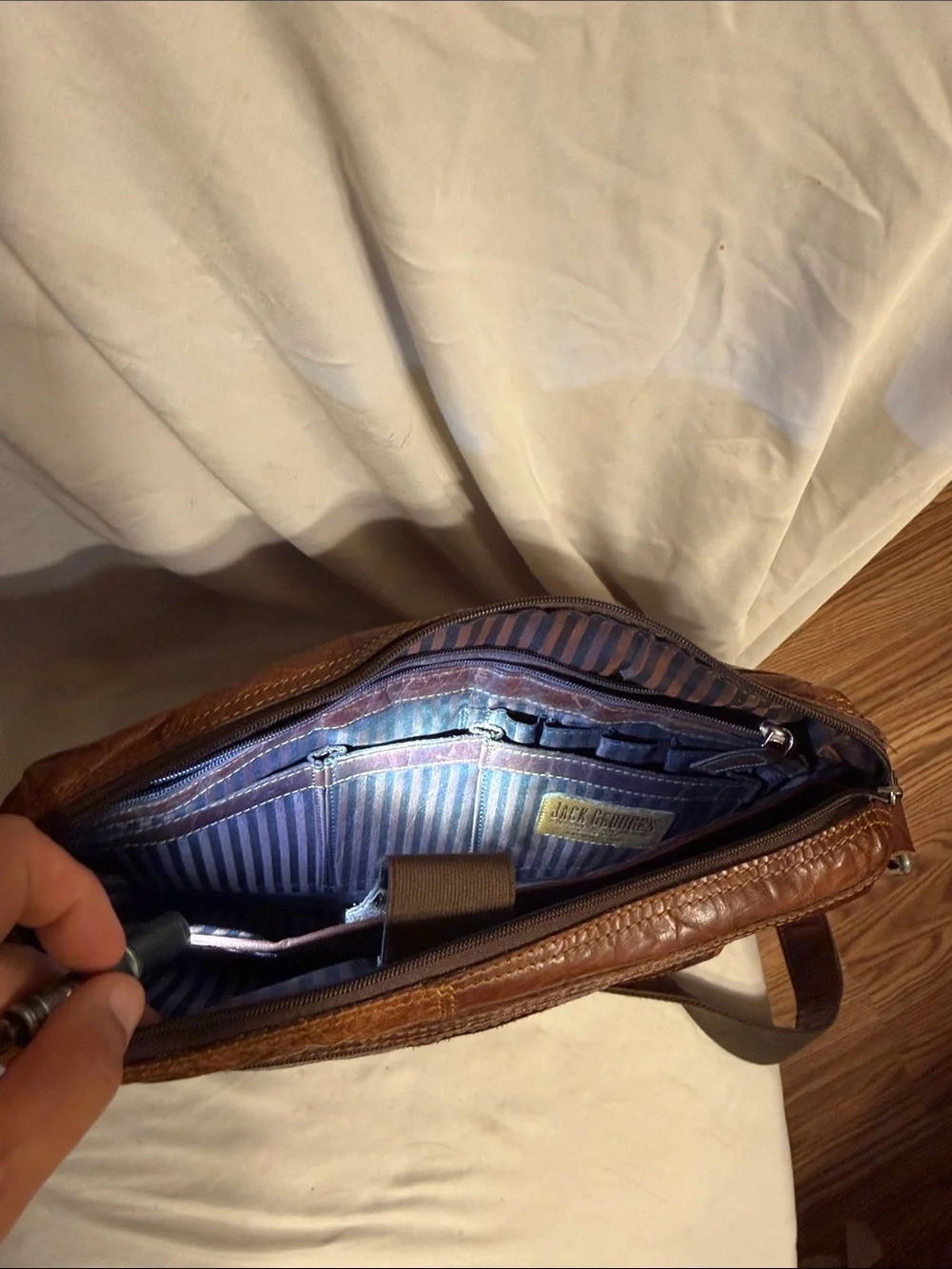 Jack Georges leather laptop messenger bag